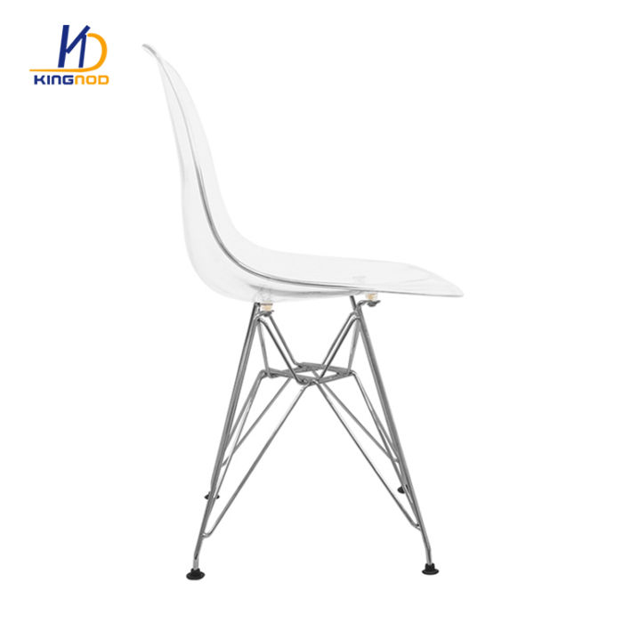 Wholesale Comfortable Home Dining Plastic Armless Plastic Transparent Chair