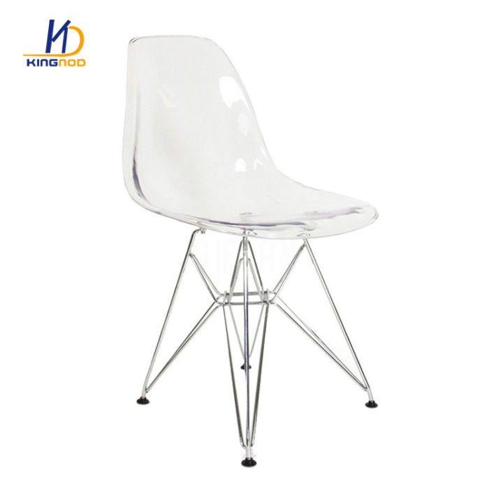 Wholesale Comfortable Home Dining Plastic Chair Armless Plastic Transparent Chair