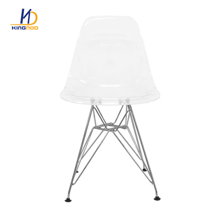 Wholesale Comfortable Luxury Dining Plastic Chair Armless Plastic Transparent Chair