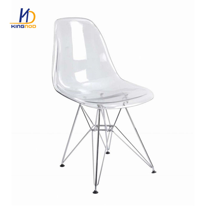 Wholesale Comfortable Luxury Home Dining Plastic Chair Armless Plastic Transparent Chair