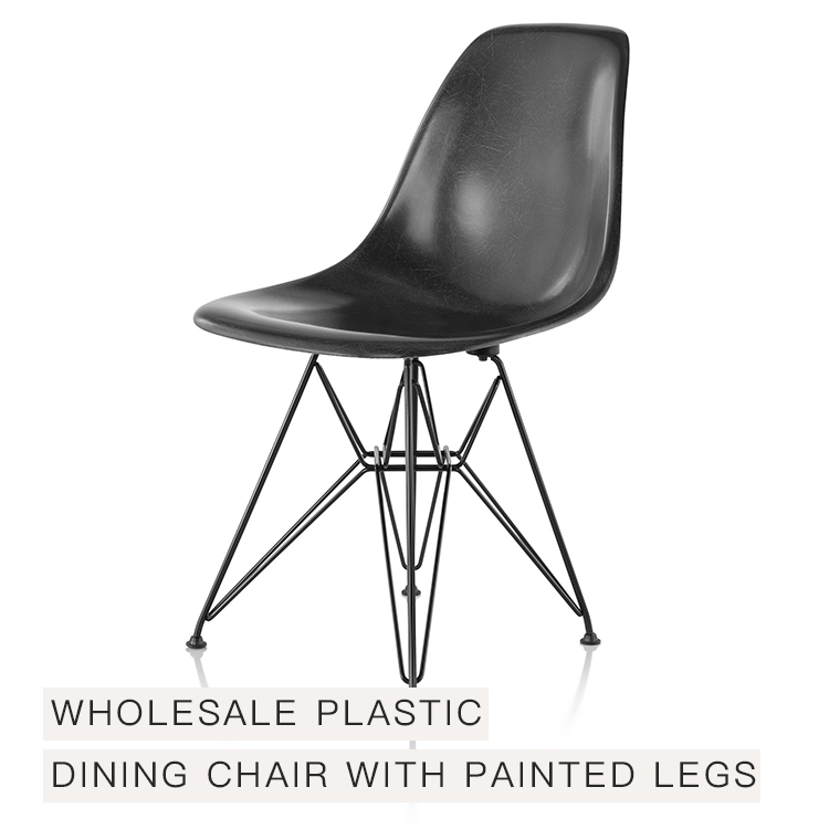 Wholesale Indoor Living Room Kitchen Plastic Manufacturer Dining Chairs with Painted Legs
