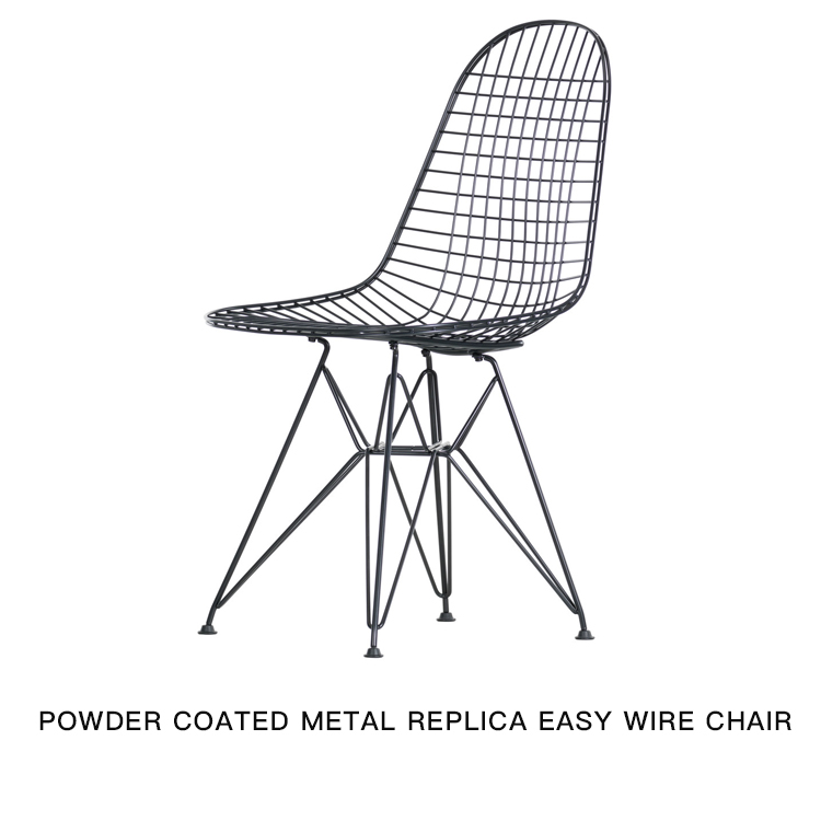 furniture Powder Coated Metal simple Replica Wire Chair