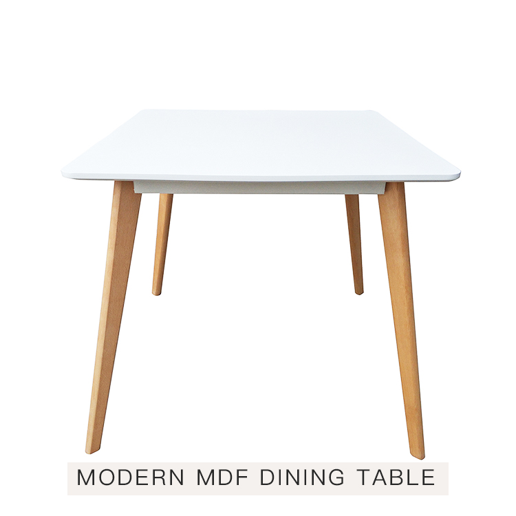 modern design MDF dining table beech wood legs