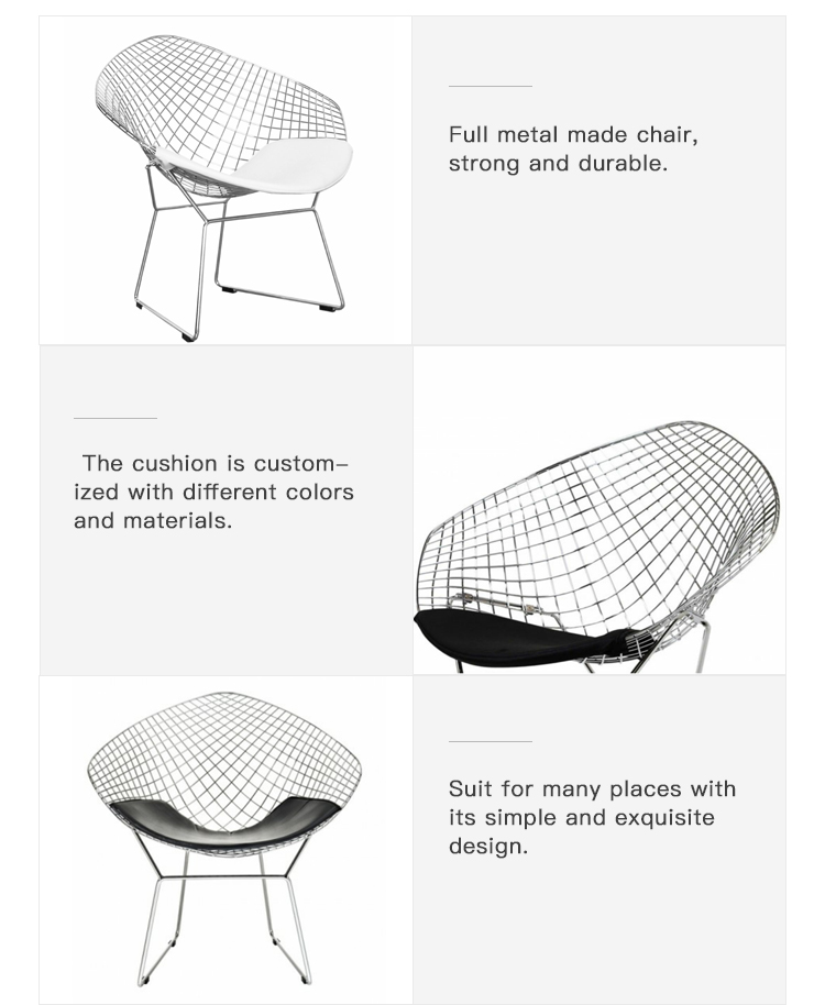 outdoor black metal steel Wire Outdoor Painting wire chair