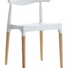 Wholesale Interior Cateferia Commercial Nordic PP Plastic Dining Chair With Wood Legs