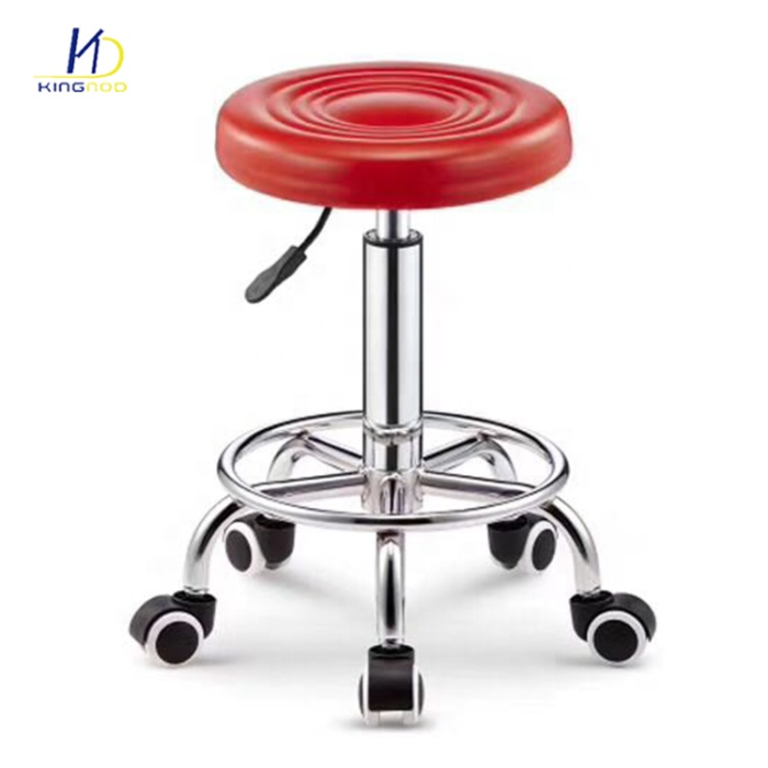 Round Rolling Stool Chair PU Leather Height Adjustable Swivel Drafting Work SPA Shop Medical Salon Stools with Wheels OC-493