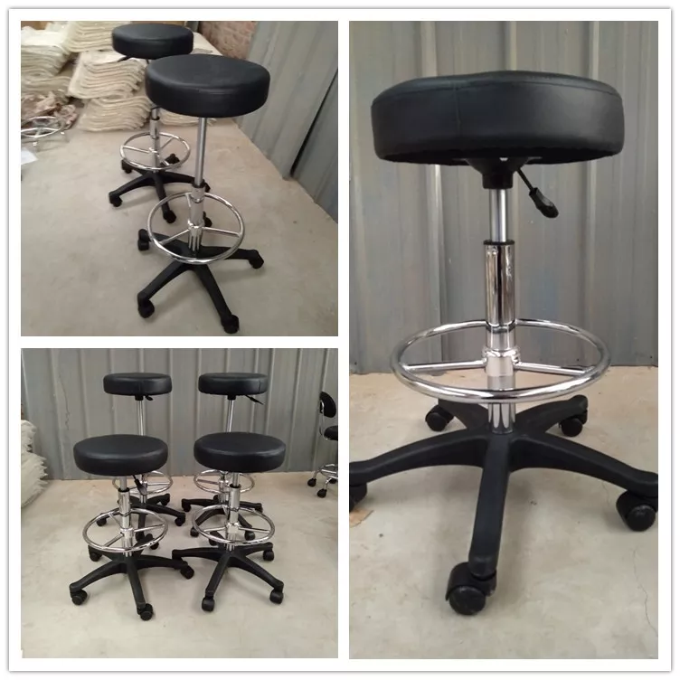 Versatile Mobility & Elevation for Spa Salon Home & Office Use AdirMed Lux Height-Adjustment Stool Black Pneumatic Rolling Swivel Stool 