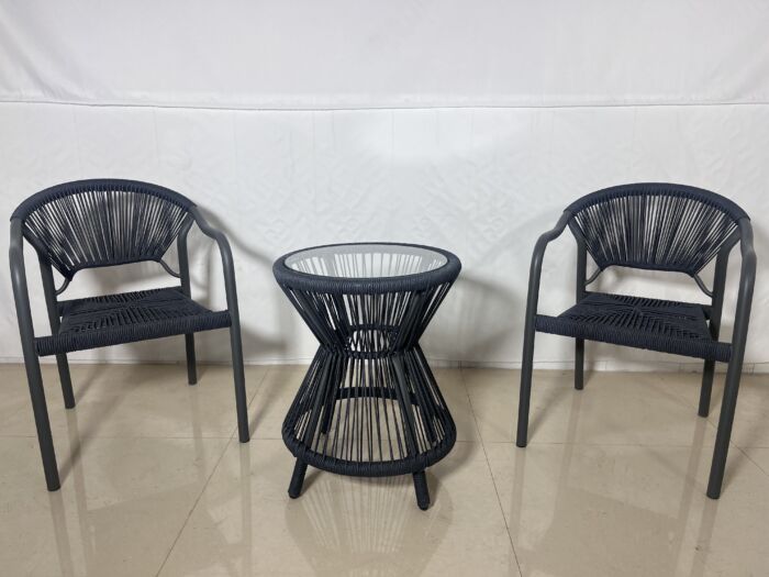 Outdoor Patio Rattan Chair Dining Room Balcony Chair Set TCS-026 - Image 3