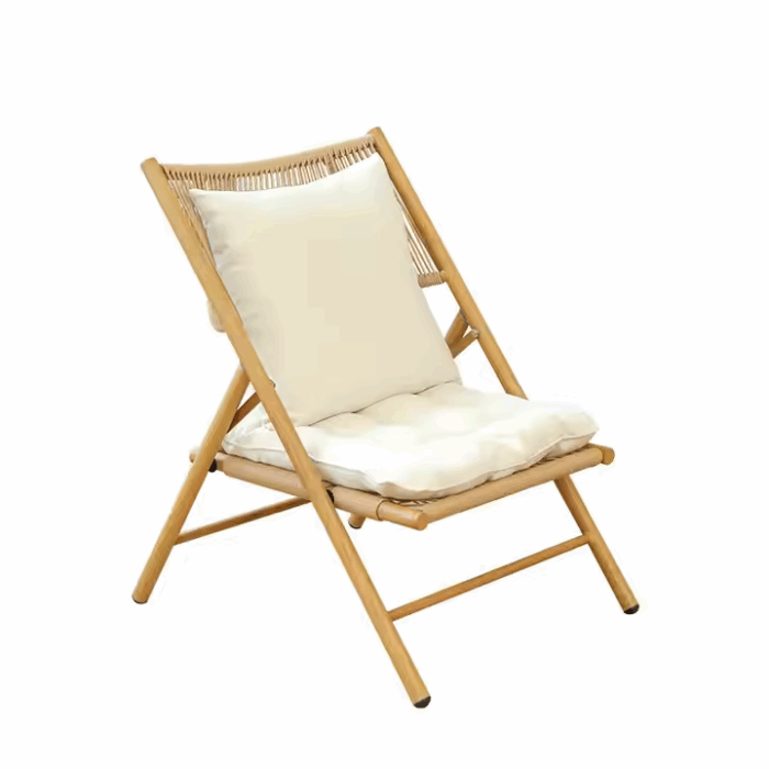 Waterproof Sunscreen Rattan Recliner Foldable Chair C-941