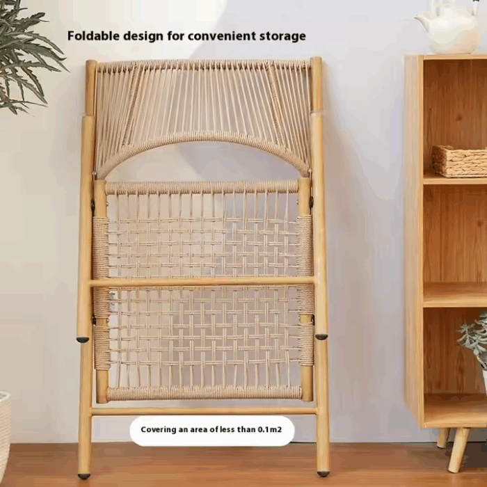 Waterproof Sunscreen Rattan Recliner Foldable Chair C-941 - Image 3