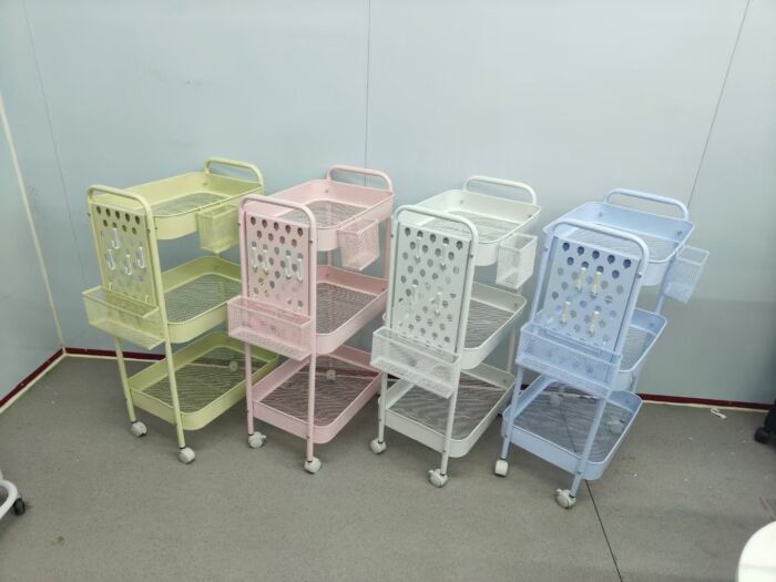 Household Portable Rolling Storage Cart with Hanging Board ST-343 - Image 3